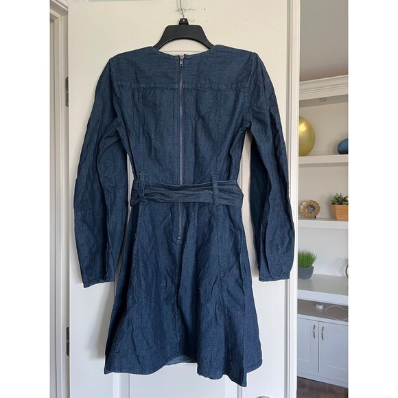 Free People Womens Karmen Cotton Denim Dress Deep Sea Wash Size Small S - Picture 6 of 9